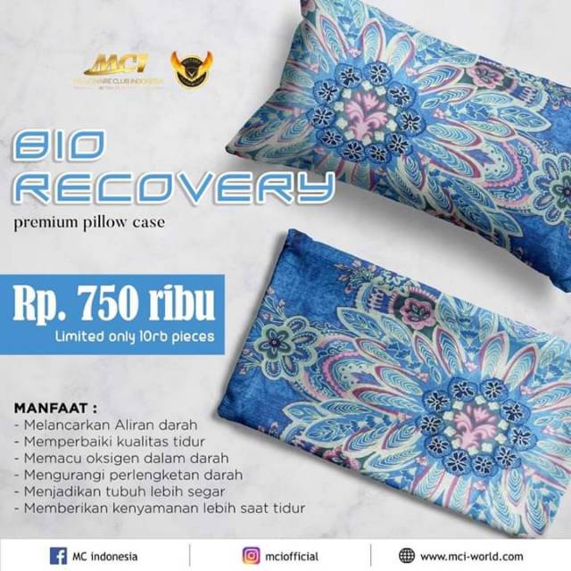 Bio recovery sarung bantal  kesehatan MCi ORIGINAL 100 