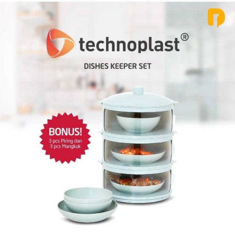 TUDUNG SAJI MODERN 3 SUSUN TECHNOPLAST