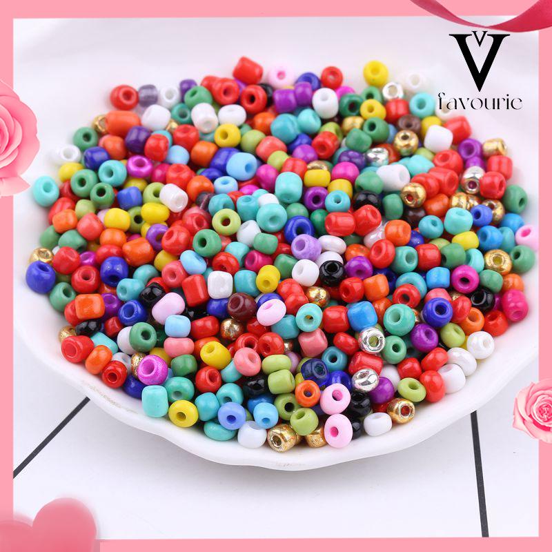 [COD]Perhiasan DIY Buatan Tangan Cross Stitch Manik Jepit Rambut Kaca Manik-manik Longgar Warna Solid Pernikahan Gaun Tas Aksesoris-FA