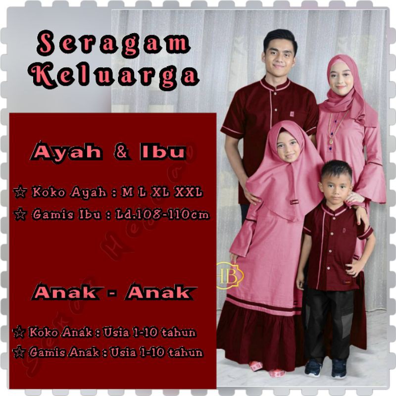 BAJU KELUARGA SYAR'I/SERAGAM HAWA  FAMILY SET/COUPLE FAMILY