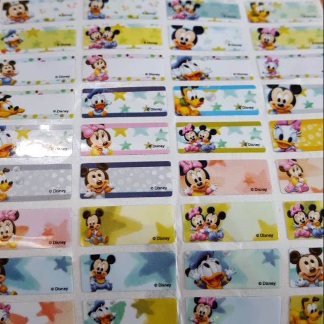 

label nama PREMIUM SMILEY MICKEY ukuran S dan M label nama tahan air