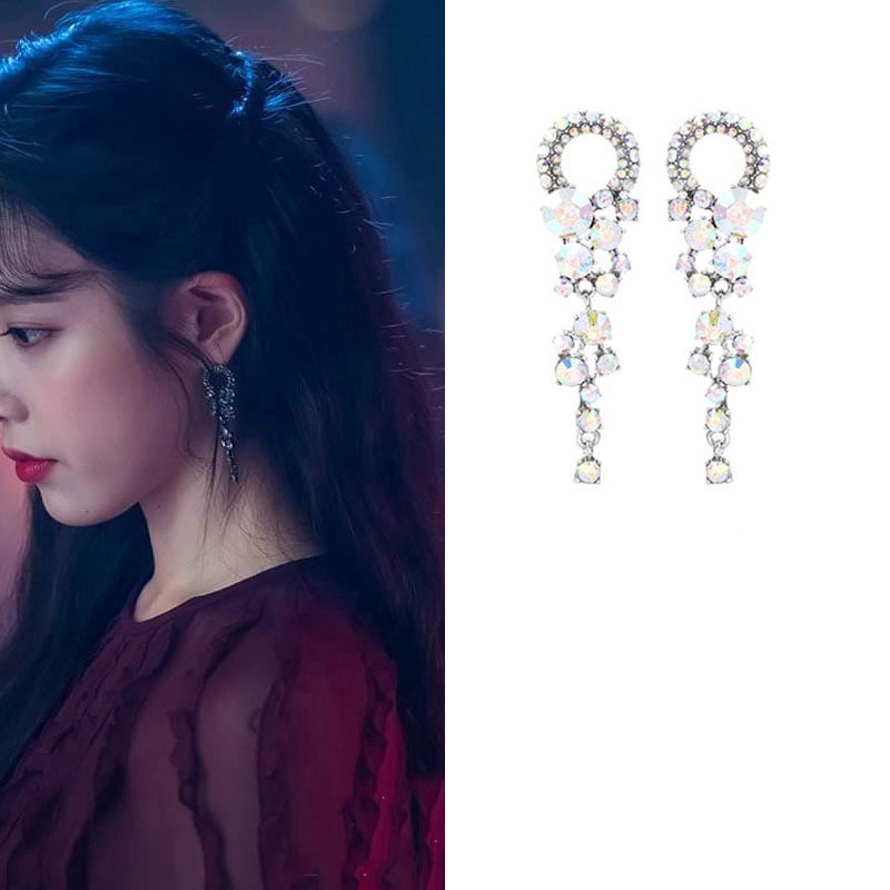 【Free Gift】COD 925 Silver Needle Korean Drama Hotel Del Luna Tassel Earrings Anting