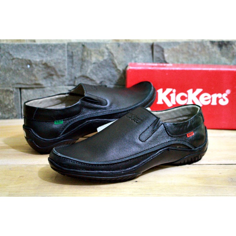 SEPATU KICKERS CASUAL SLOP SUEDE ASLI SLIPON PRIA KERJA KANTOR FORMAL SANTAI ANAK LAKI KREN MRAH