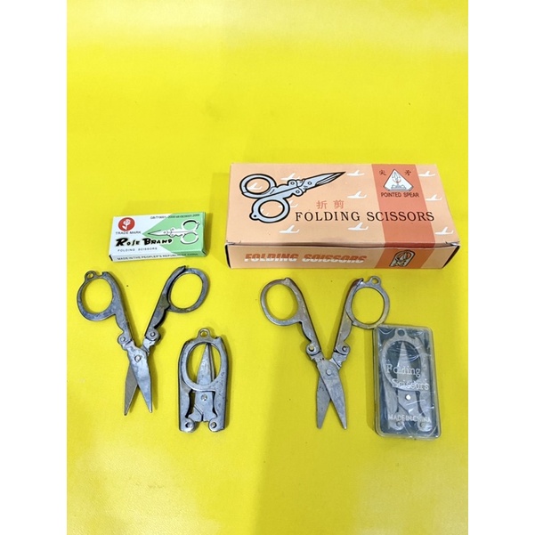 GUNTING KECIL LIPAT + kotak / Gunting Kecil Tajam / Gunting Kecil serbaguna / Gunting Lipat stainless steel rose brand / folding scissors