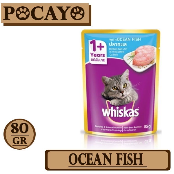 Whiskas Pouch Adult Ocean fish 80gr