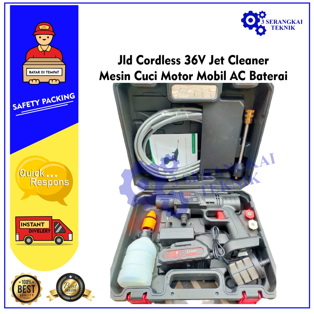 Jld Cordless 36V Jet Cleaner - Mesin Cuci Motor Mobil AC Baterai