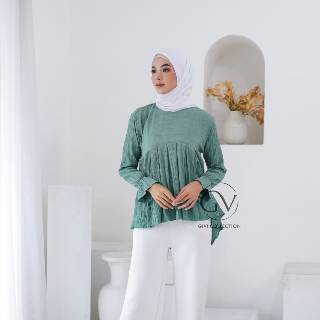 Emely top blouse | atasan wanita Lady crush | baju wanita terbaru