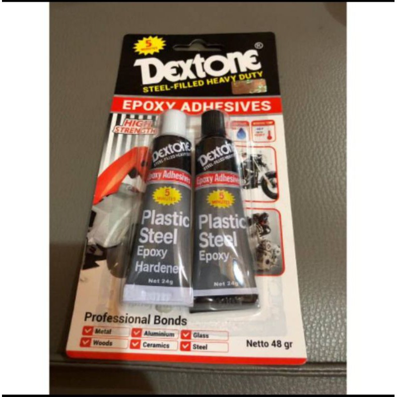 

LEM BESI DEXTONE LEM PLASTIC STEEL PLASTIK STIL plastik stil 5 MENIT EPOKSI 48 Gram Termurah