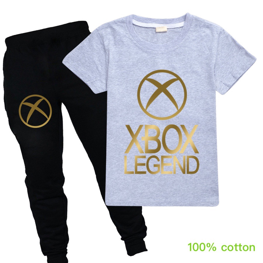 Setelan Kaos T Shirt Katun Anak Laki Laki Perempuan Lengan Pendek Gambar Kartun Celana Legging