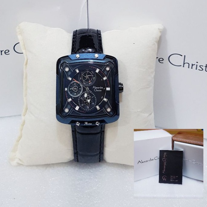 ALEXANDRE CHRISTIE WANITA AC 3030 BLUE BLACK JAM TANGAN ALEXANDRE CHRISTIE AC 3030 ORIGINAL