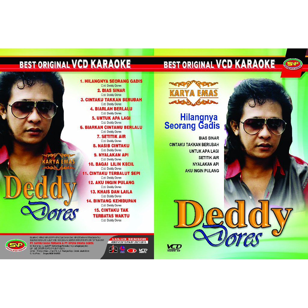 VCD Original Pop Kenangan - Karya emas Deddy Dorez