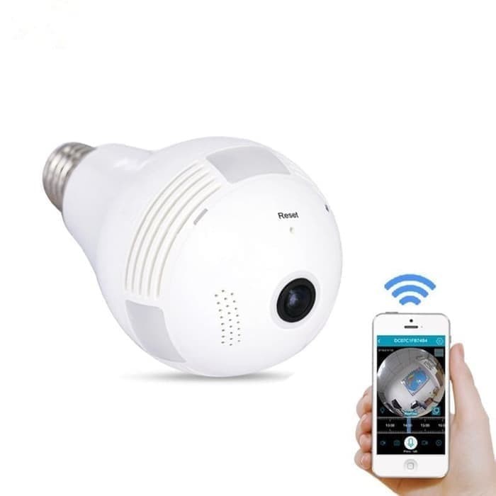 Camera CCTV bentuk Bohlam WIFI Full HD LED with Speaker 2MP 360 1080p