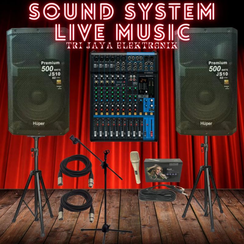 Paket sound system Huper JS10 15 inch / Paket live music huper 15 inch