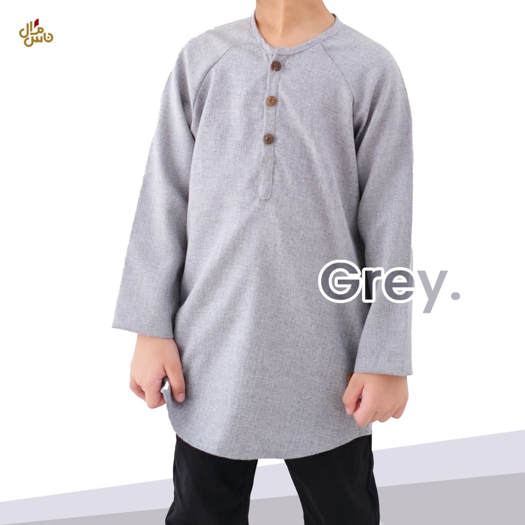 Baju Koko Anak Laki-Laki Lengan Panjang Model Kemeja Koko Husen GRATIS PECI