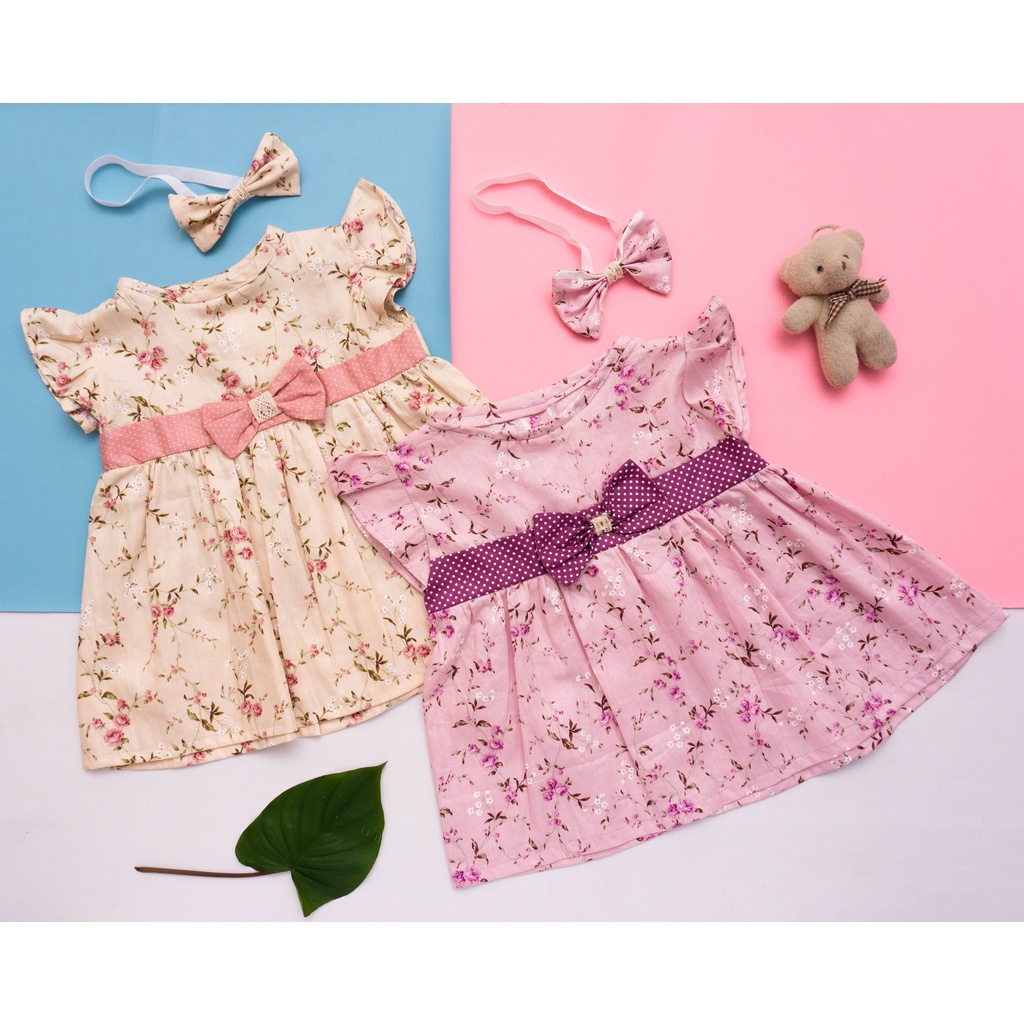 Q&amp;K baby dress ribbon small flower