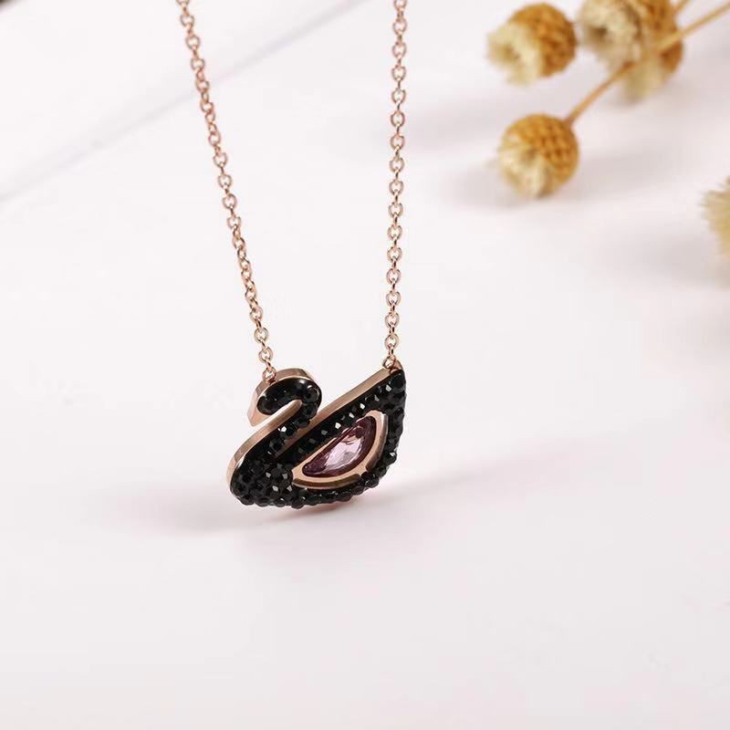 GG Kalung Liontin Mix Swan Titanium Rose Gold