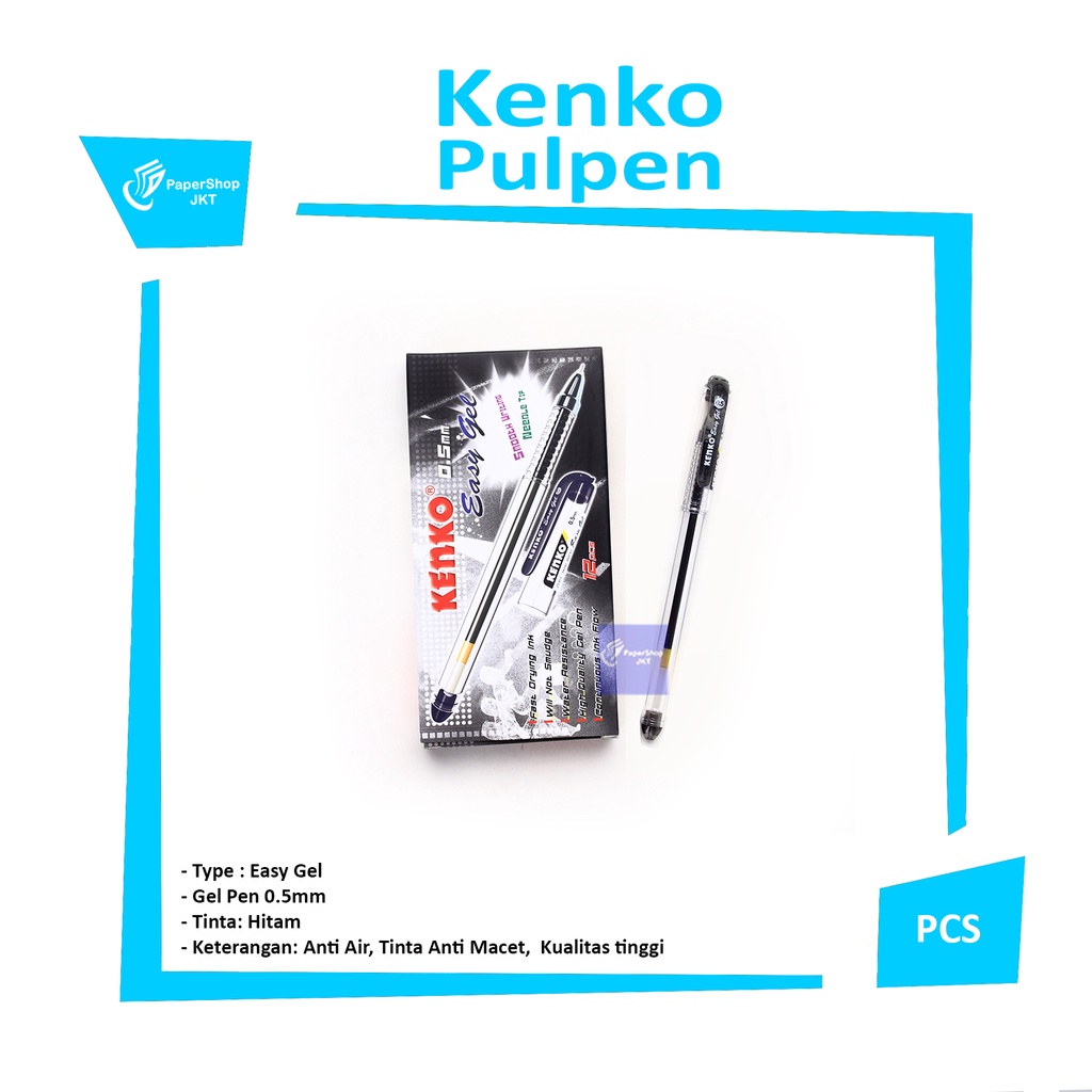 

KENKO - Pulpen Easy Gel Varian Pen 0.5 mm Hitam - Pcs