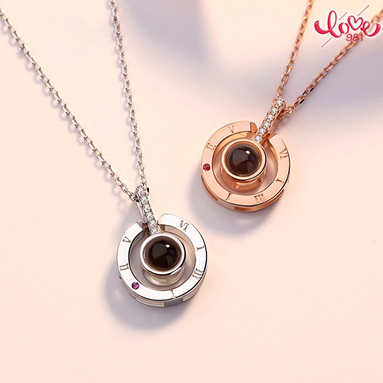 Kalung Rantai Klavikula Pendek Liontin 100 Bahasa Love You