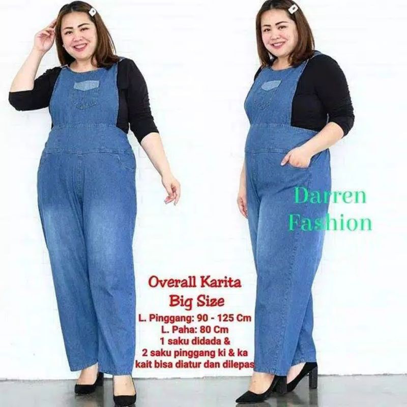 Jeans Overall Karita Big Size. Overall Jeans Jumbo Karita. Overall Jeans Big Size Murah