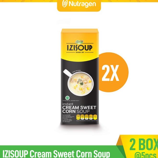 Izisoup Instant Cream Sweet Corn Soup (2 Box) - Menu Instan