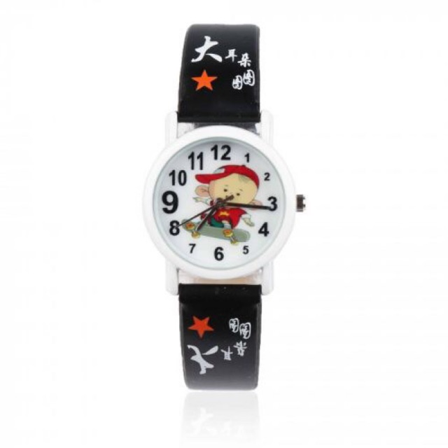 Jam tangan quartz analog gambar kartun skate