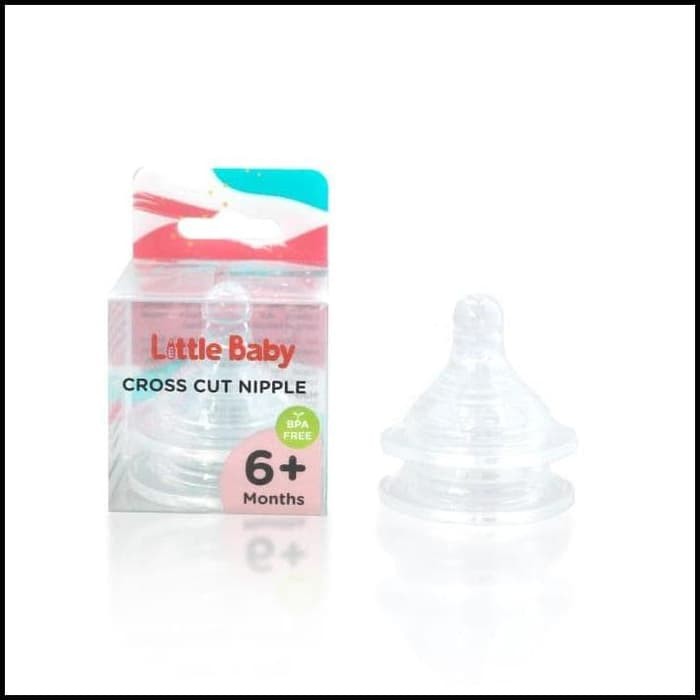LITTLE BABY CROSS CUT NIPPLE DOT WIDE NECK 6M+ / DOT BOTOL SUSU 6M+