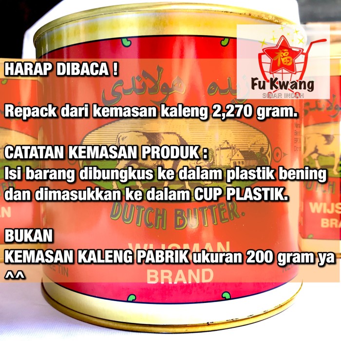 

101bfbb Mentega Wijsman Wyjsman Wisman Wysman Butter Repack 200 Gram Xa201As