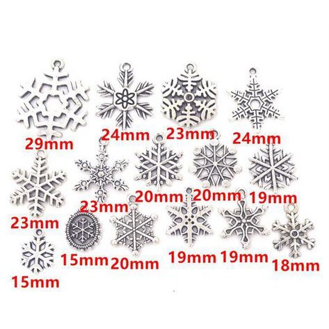 Antique Snowflake Pendant - Liontin Antik Bentuk Snowflake (15pcs)