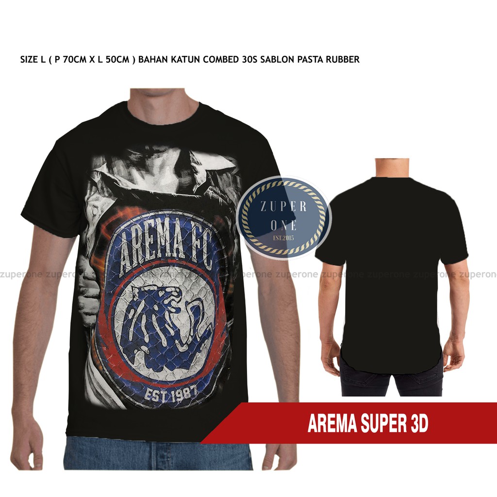 Termurah kaos pria Bola arema super 3D Zuperone Shopee Termurah kaos pria Bola arema super 3D Zuperone Shopee