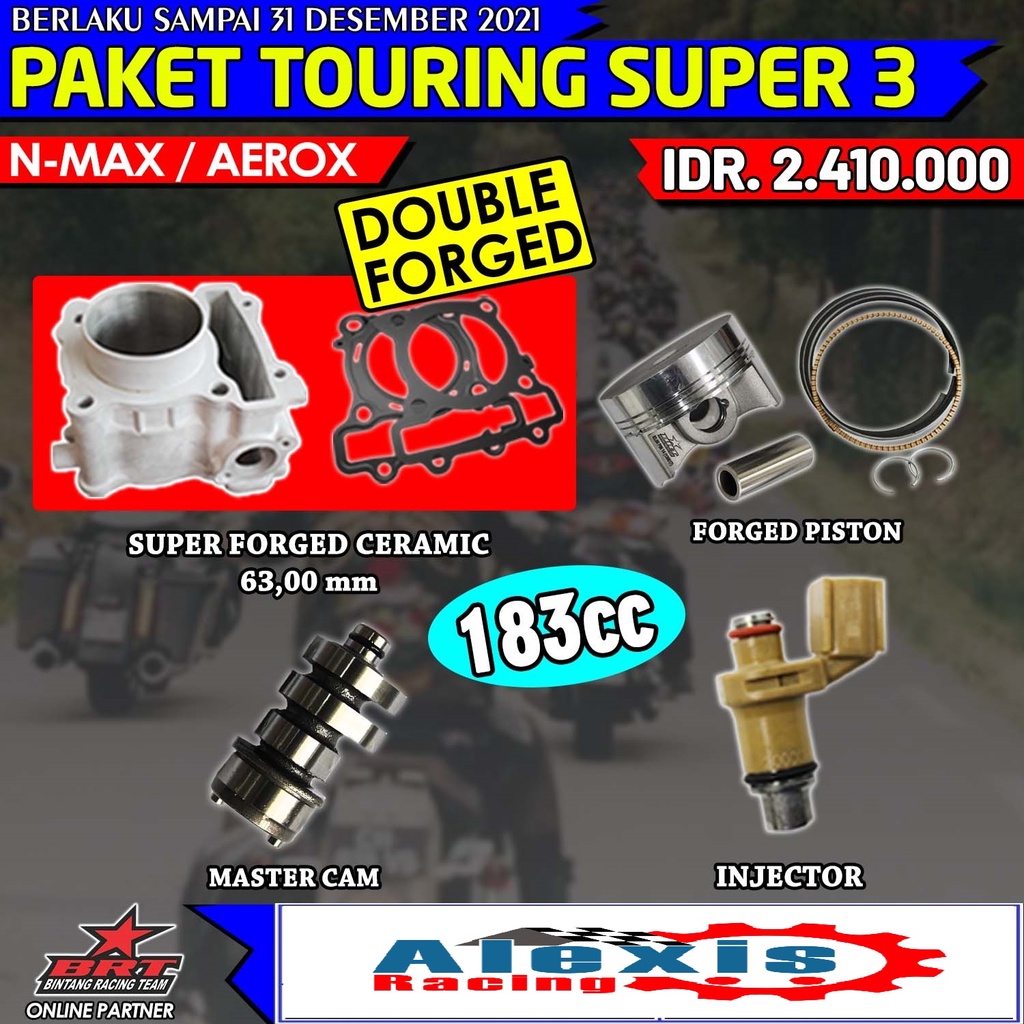 Paket Touring Super 2 BRT Bore & Master Cam Up Nmax Aerox Lexi New dan Old 183cc