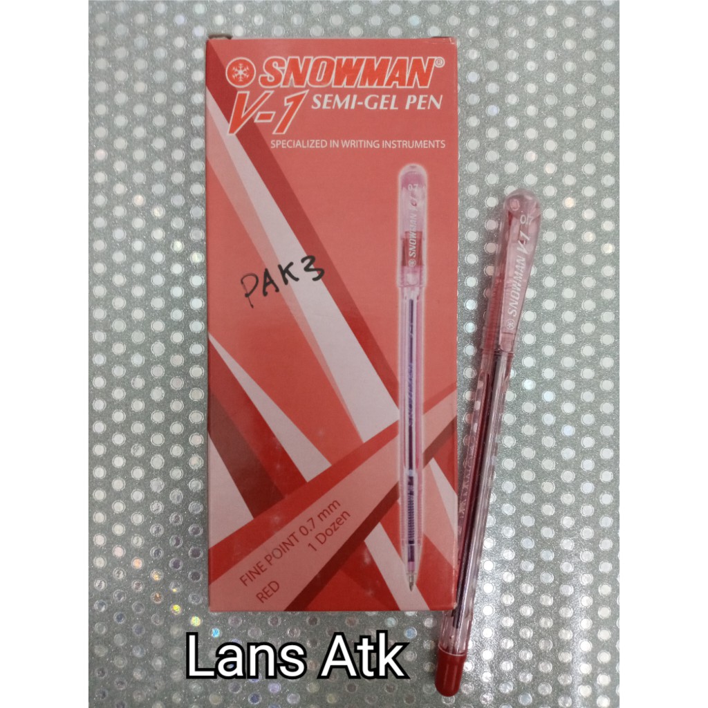 

Pulpen Snowman V1 / Ballpoint Snowman V-1 Red merah
