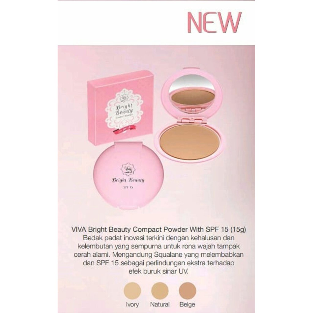 `ღ´ PHINKL `ღ´ 【v】【i】【v】【a】 Viva bedak padat compact powder bright pink anti wajah berminyak tahan lama