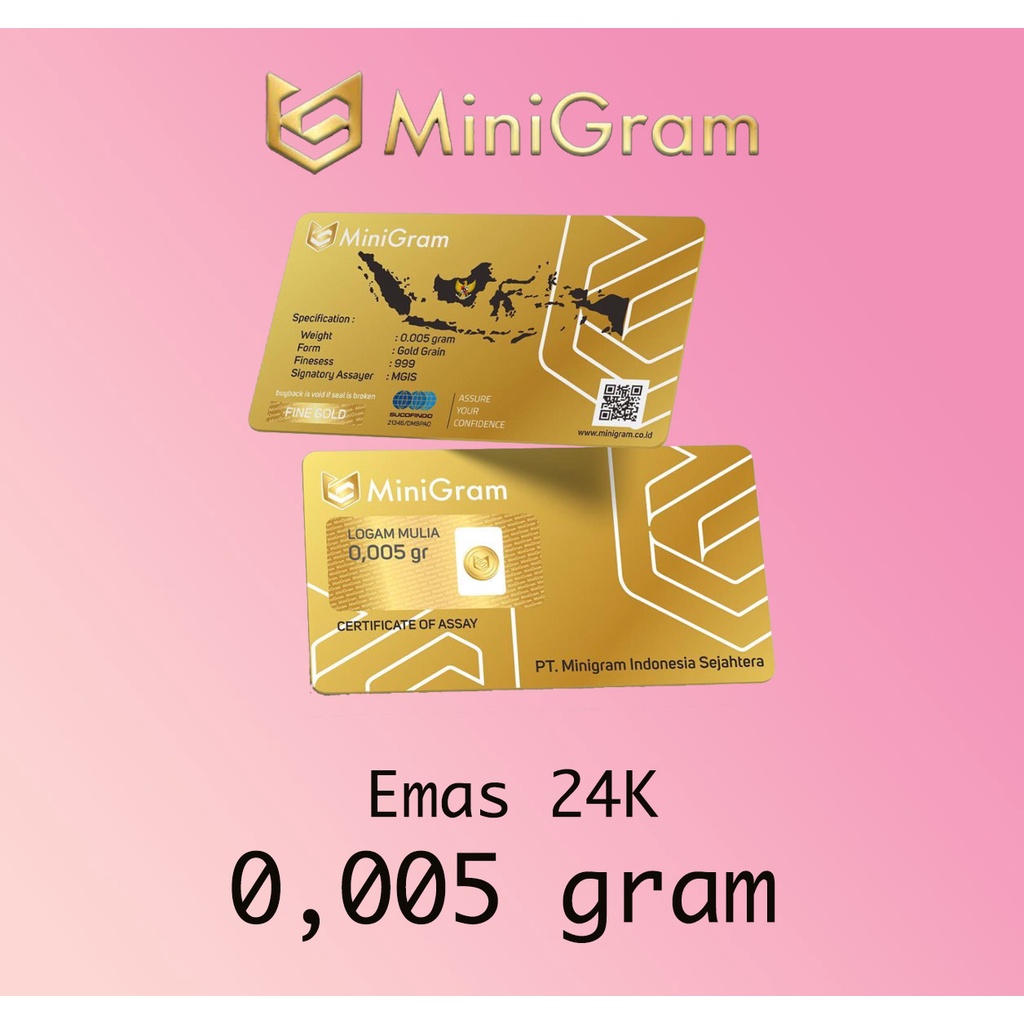 Emas Minigram 0,005 gram Logam Mulia Emas Mini 24 Karat
