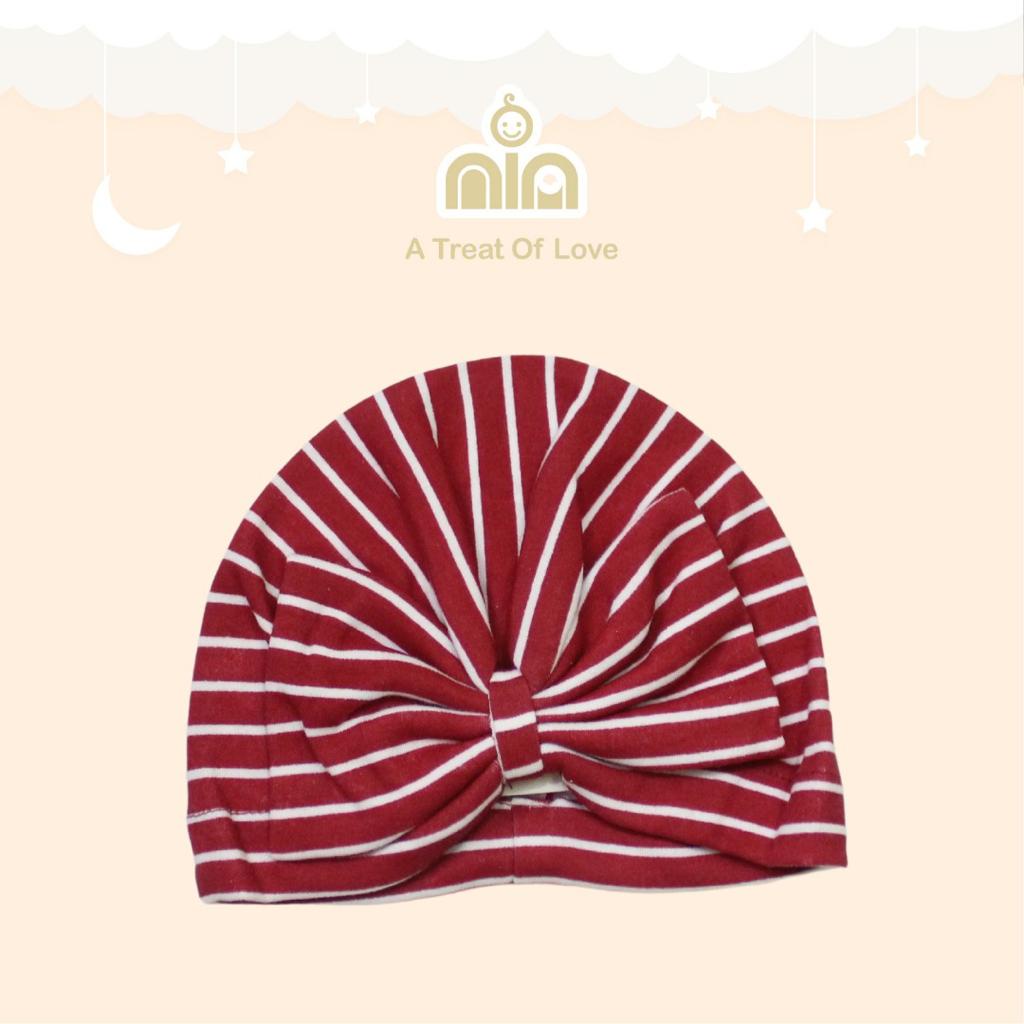 NEW !!! TURBAN BAYI NIA MOTIF SALUR - TURBAN BAYI MURAH NIA