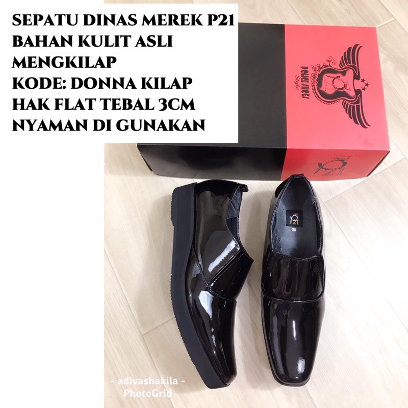 Diskon (ATM) SEPATU DINAS POLWAN SATPOL PP KOWAD KOWAL HALFBOOTH 3CM p21 DONNA KILAP Terkini