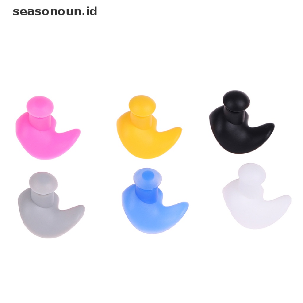 1 Pasang Earplugs Pelindung Telinga Bahan Silikon Lembut Reusable Untuk Berenang