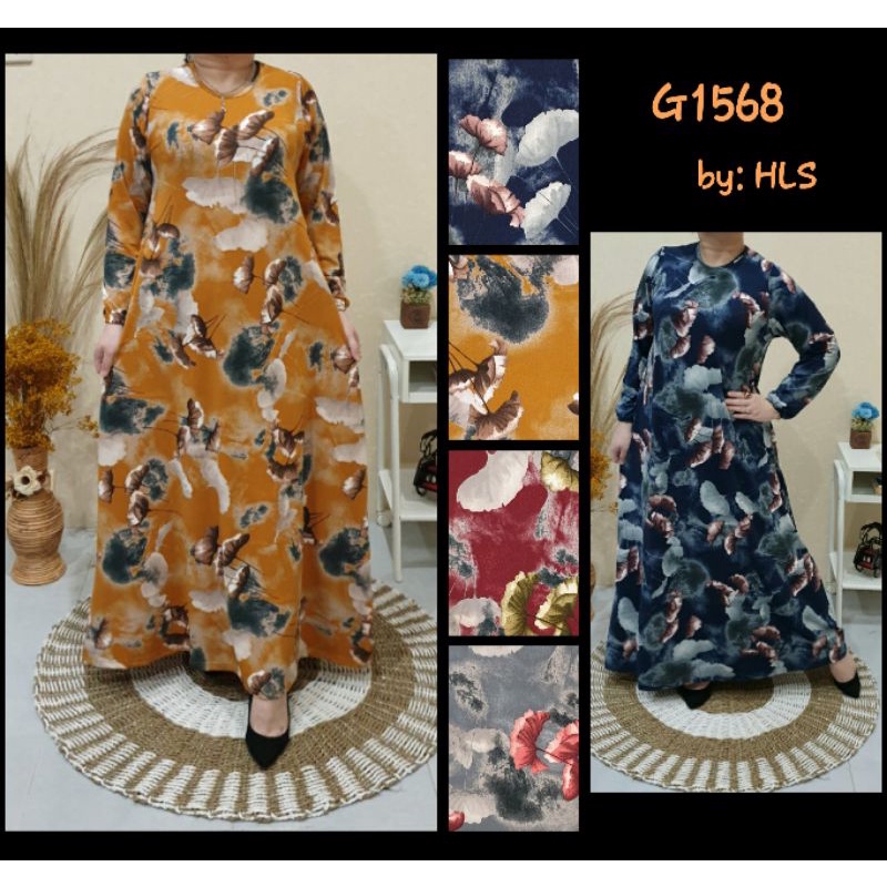 GAMIS JUMBO WANITA JERSEY KOREA PRINTING PREMIUM MOTIF BUNGA TERBARU