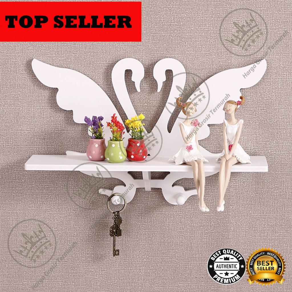 RAK DINDING GANTUNG DEKORASI TEMPAT BONEKA FOTO GANTUNGAN BAJU KUNCI SERBAGUNA 535F