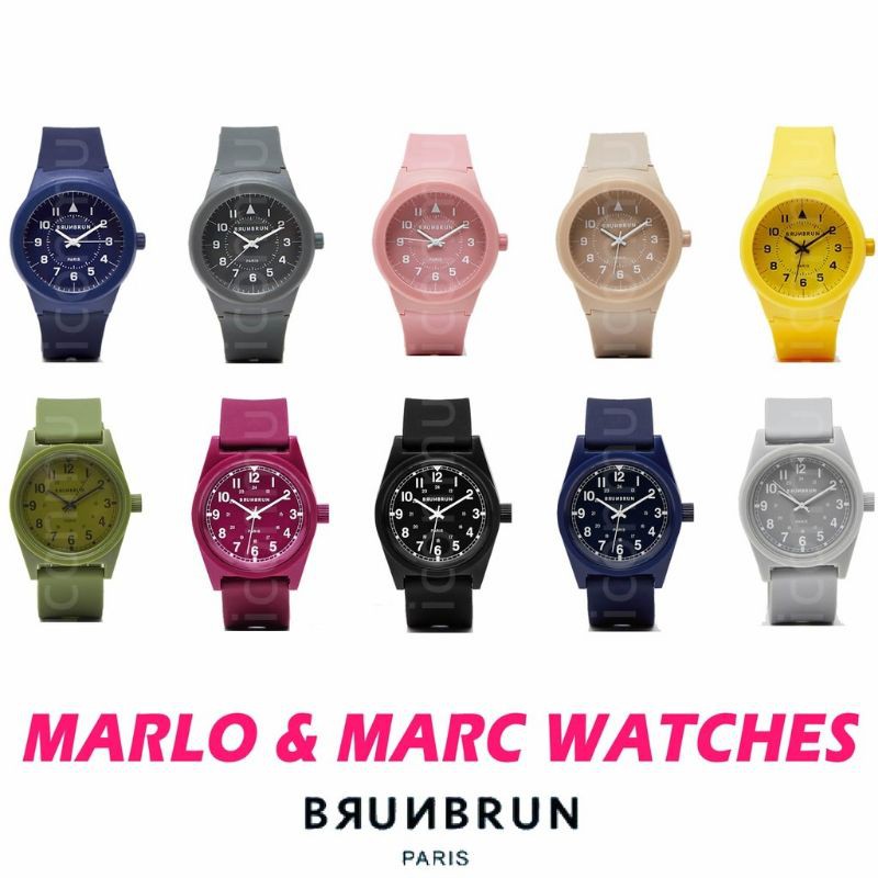 burnburn Paris jam tangan bahan karet silikon Seri Marc & Marlo