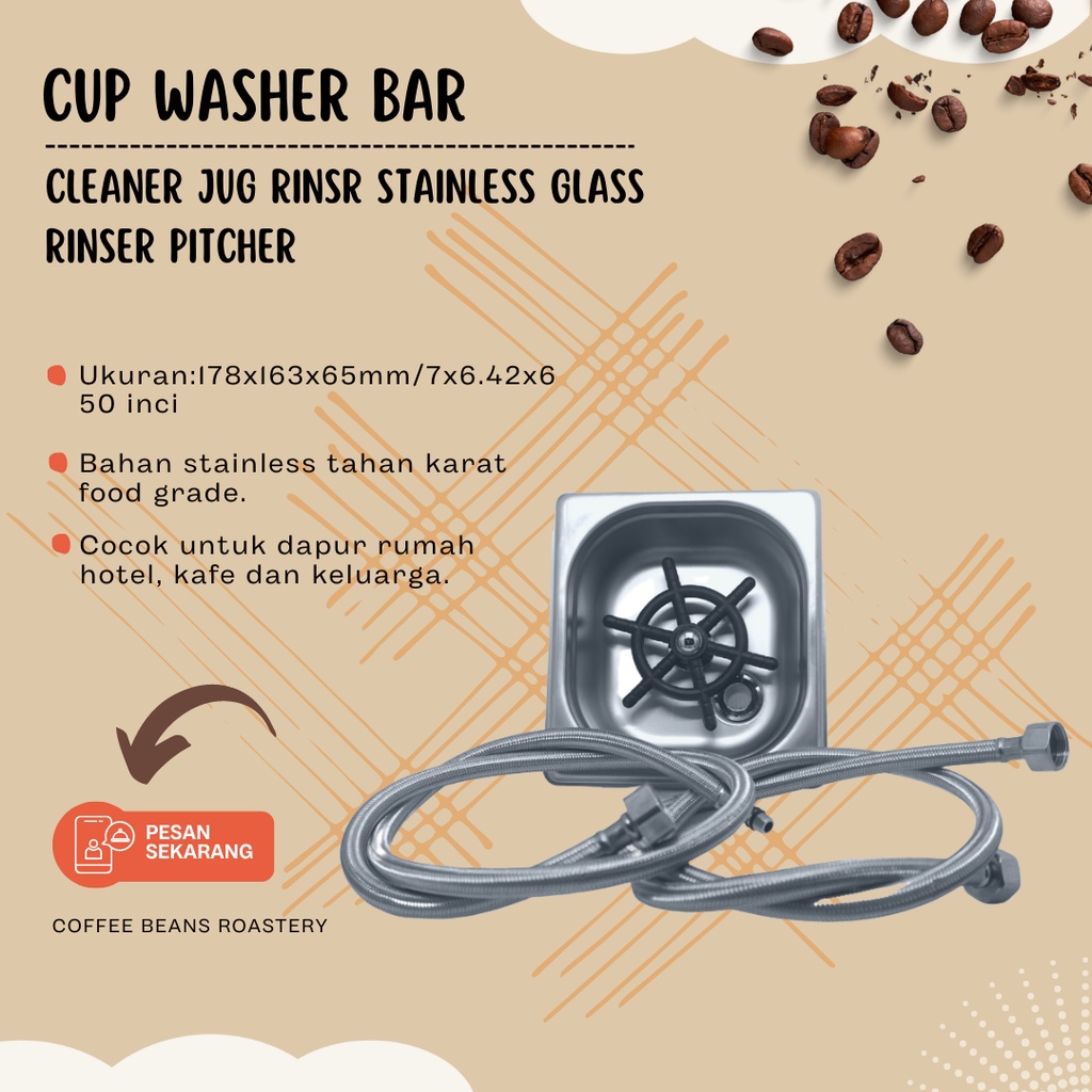 Jual COFFEE CUP WASHER BAR CLEANER Jug RINSR Stainless GLASS RINSER