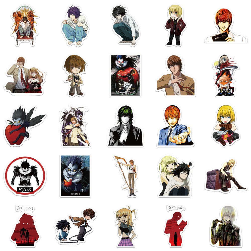 50 PCS Anime Death Note Cartoon Graffiti Children's Toy laptop Mobile Phone Computer luggage Decoration Sticker