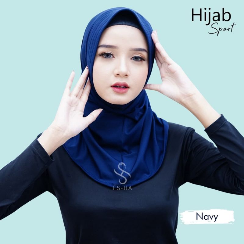 Hijab Sporty / Hijab Instant / Hijab Sport  Hijab Olah Raga Spandek Bergo Polos Linear 1-3