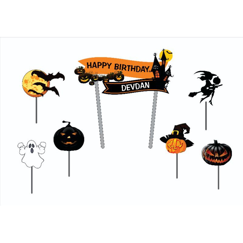 Topper Cake Halloween PAKE NAMA
