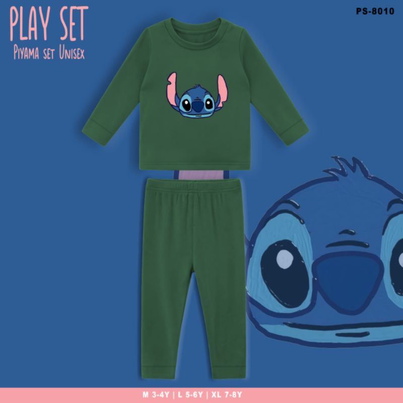 SETELAN PIYAMA ANAK STITCH/PLAYSET KIDS LIL STITCH