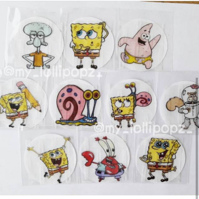 

AMAN DIMAKAN SpongeBob Edible / rice sticker / stiker nasi / rice paper / stiker nasi bento