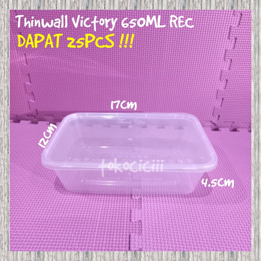 Thinwall food container 650ml victory/ Kotak Makan Bening / Mangkok plastik / Mangkok