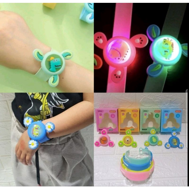 Gelang anti nyamuk led spinner/ bisa diputar