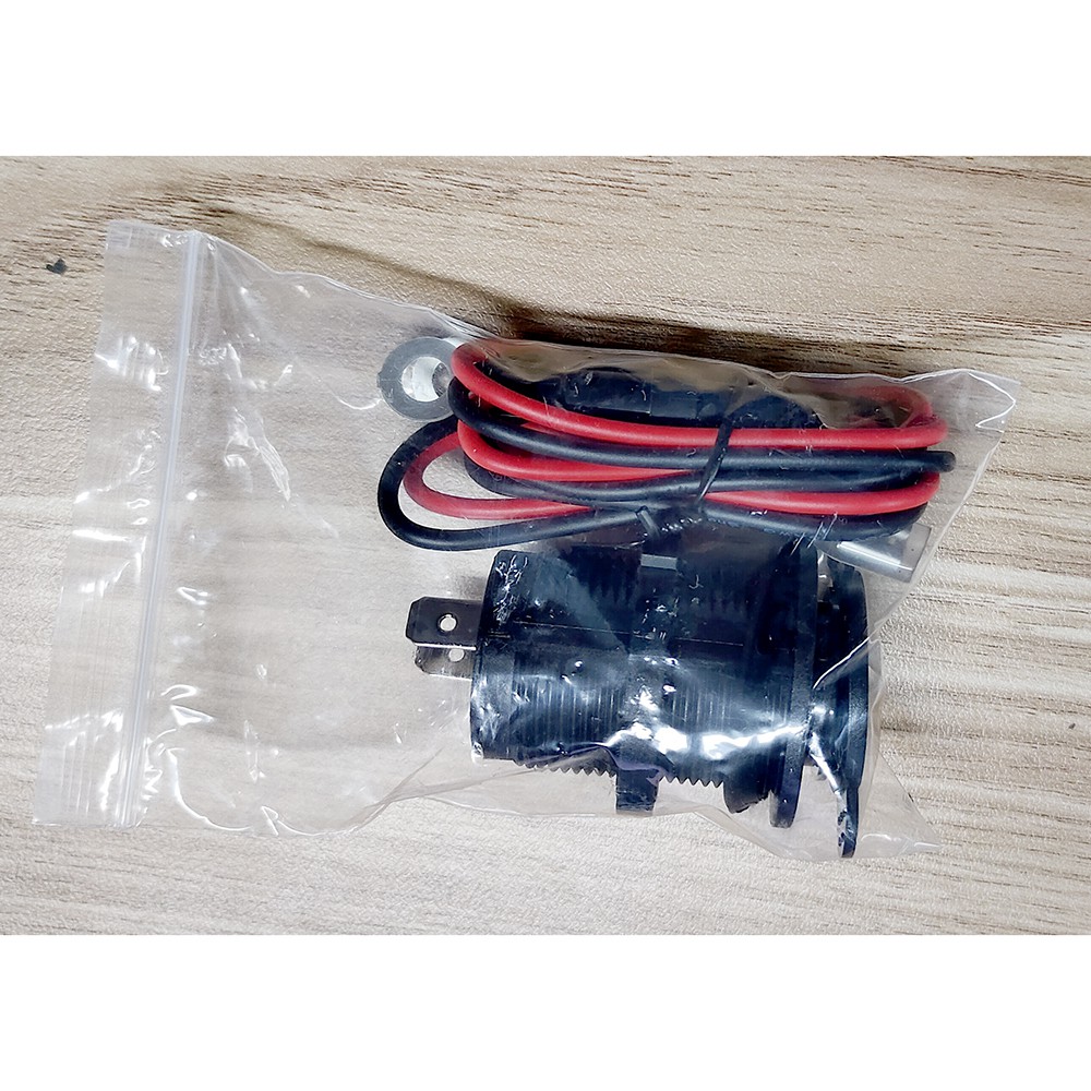 Dual USB Port Charging 12-24V for Motorcycle - OMRS2TBK Black 1 3