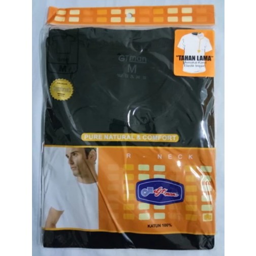 Kaos Dalam / Kaos Oblong Pria Gt man | GTman Hitam
