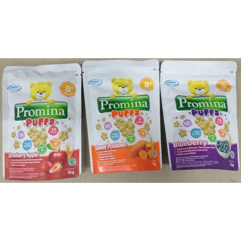 promina puffs cemilan bayi 8 bulan ke atas 15gr